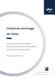 Charte de Nommage des Noms de Domaine en .fr